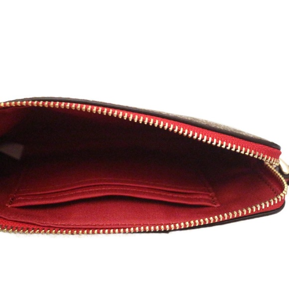 Coach Corner Zip Wristlet, True Red - Picture 5 of 7